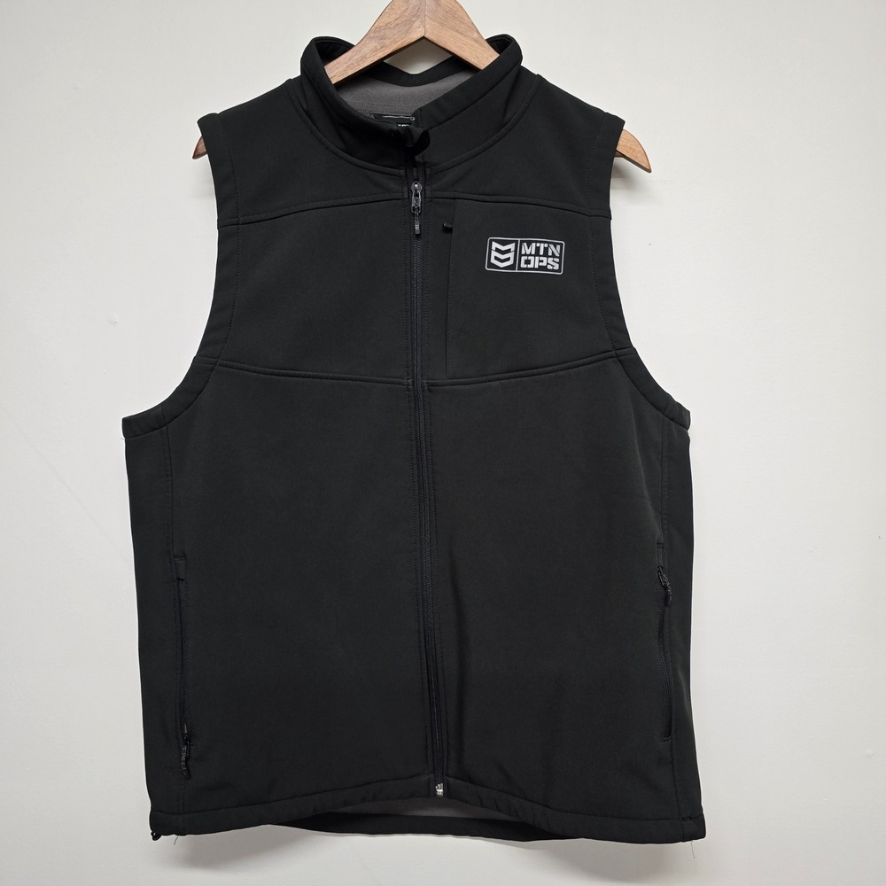 MTN OPS Softshell Fleece Lined Vest Mens XL Black Polyester Spandex Gorpcore